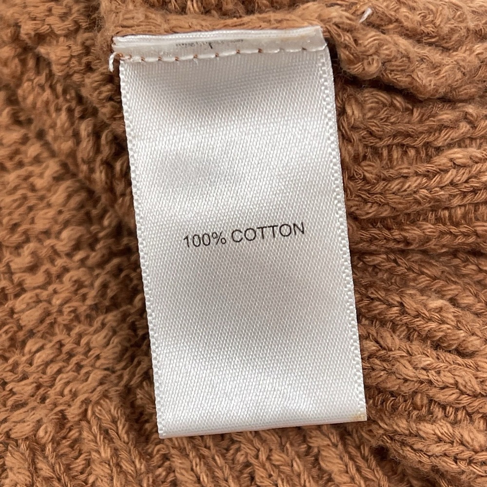 C & C California V‎ Neck Knit Sweater Pullover Brown L 100% Cotton - Picture 3 of 5